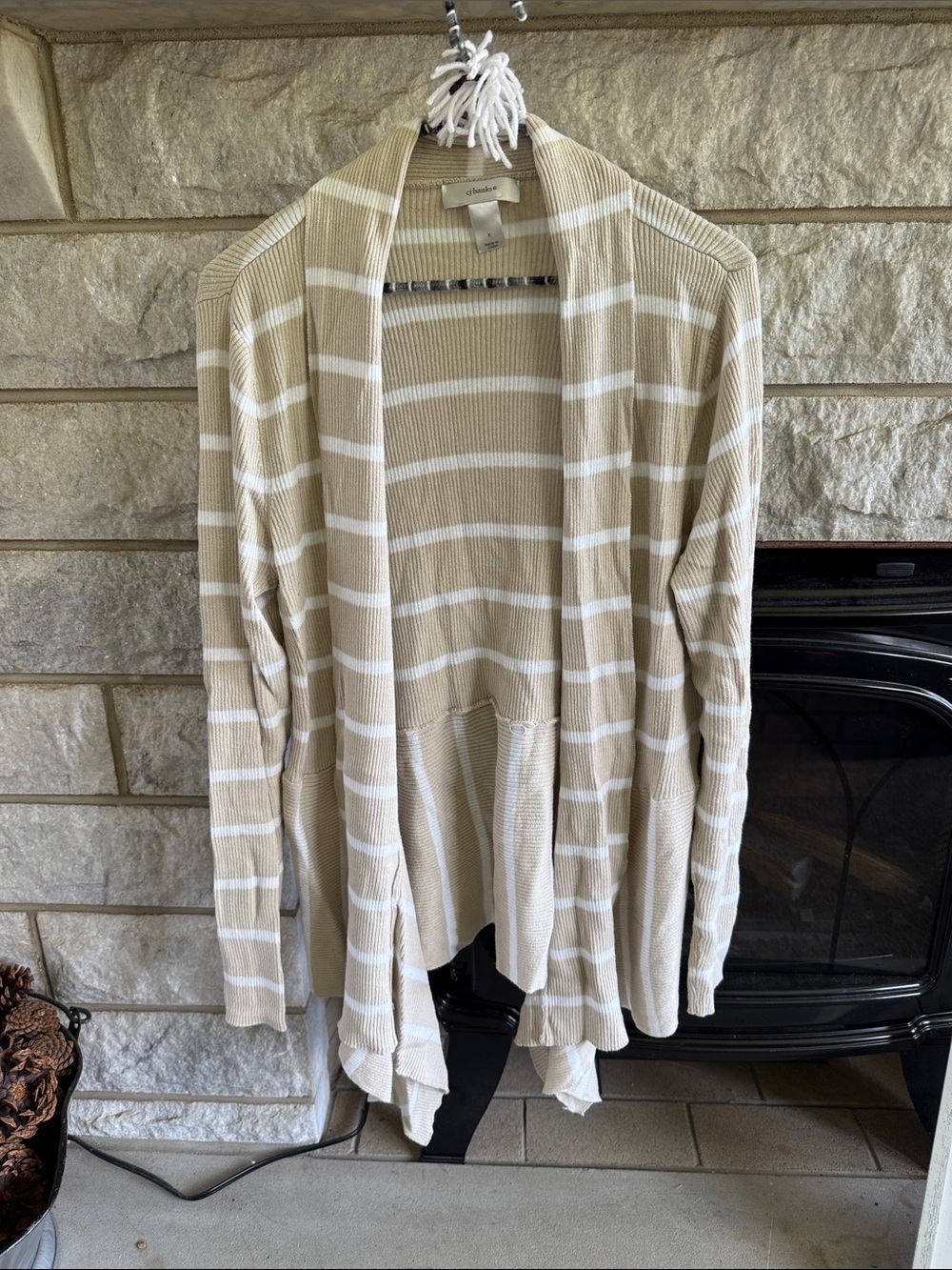 CJ Banks tunic length cardigan size X (14W) neutral beige white